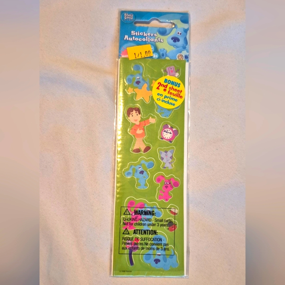 NIP Vintage Sandylion Blue's Clues & Friends Sticker Strip, Two Sheets 2008